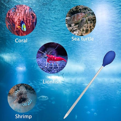 KABASI 4 in 1 Aquarium Coral Feeder Kit, 2PCS Coral Feeder with Tweezers | SPS Coral Feeder Long Arcylic Marine Reef Aquarium Syringe Liquid Fertilizer HPS Tube for Reef/Anemones/Eels/Lionfish
