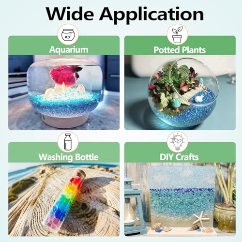 Keedolla 0.5 Lb Red Sea Glass Pebbles Stones Aquarium Gravel Fish Tank Rocks Small Frosted Glass Marbles Gemstones for Fish Turtle Tank, Vase Fillers and DIY Crafts - color: Red, size: 0.5 LB