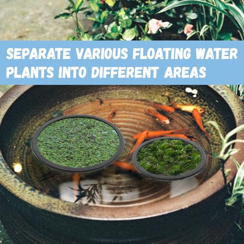 5 Pcs Aquarium Floating Plant Corral - 5 Sizes of Floating Plant Ring, Fish Feeding Ring (Black)