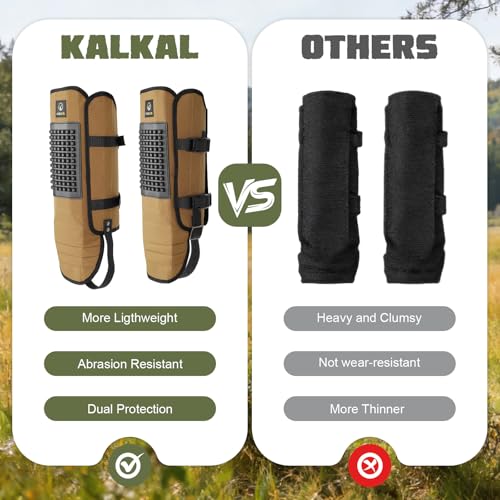 Snake Gaiters, 1200D Waterproof Snake Chaps Snake Gaiters for Men Women, Adjustable Snake Bite Protection Snake Guards for Legs Men, Snake Proof Gaiters for Hiking Hunting - color: Khaki