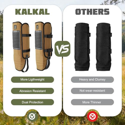 Snake Gaiters, 1200D Waterproof Snake Chaps Snake Gaiters for Men Women, Adjustable Snake Bite Protection Snake Guards for Legs Men, Snake Proof Gaiters for Hiking Hunting - color: Khaki