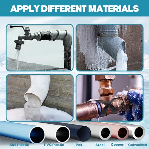3FT-160FT Heat Tape for Water Pipes,Heating Cable for Pipe (15FT) | Freeze Protection,Water Pipe Insulation/Roof Snow De-Icing,Deicing Heating Cable - style: 15FT