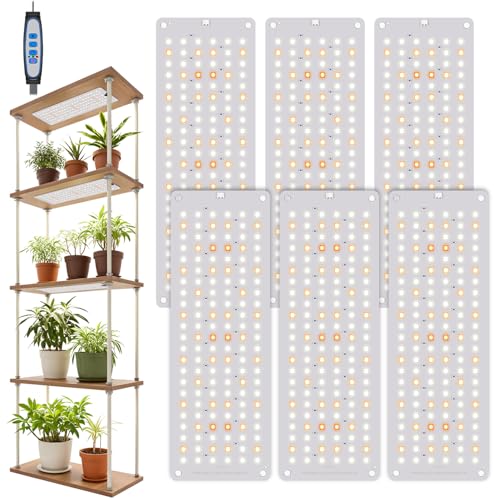Plant Light, 882 LEDs Full Spectrum 6000K Grow Light Panel, 6Panels | 882 LEDs,Auto Timer 6/12/16,3 Color Modes,5 Dimmable Levels,for Seed Starting, Veg and Bloom - size: 6Panels