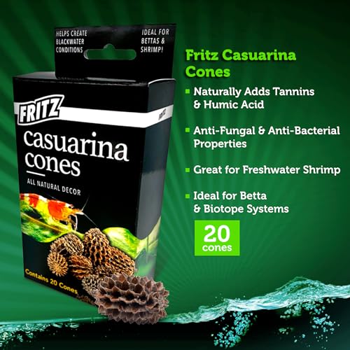 Fritz Aquatics Betta Botanicals for Betta and Community Fish Aquariums (Casuarina Cones - 20ct)