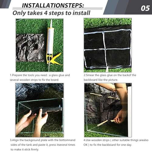 17.7x11.8in Rock Terrarium Background,3D Reptile Tank Background Board,Amphibian Stereo Backdrop Wall,Lizard Snake Gecko Spider Fish pet silo Background Decorative Panel(Paleyellow) - color: Paleyellow-17.7"*11.8"（1pcs）