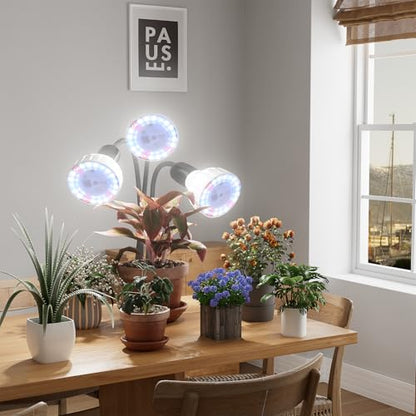 Grow Light,24W (160Watts Equiv) 5000K White Full Spectrum LED Growing Lamp Clip on Desk for Indoor Plants,Bulbs Replaceable & Non-dimmable (Black, 240W) - size: 240W