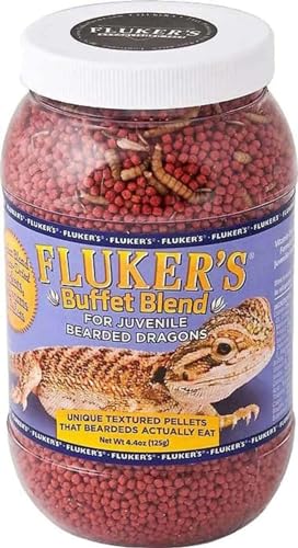 Fluker's Buffet Blend Juvenile Bearded Dragon Diet, Mealworms, Crickets and Pellets, 9 oz - size: 8.5 Ounce (Pack of 1)