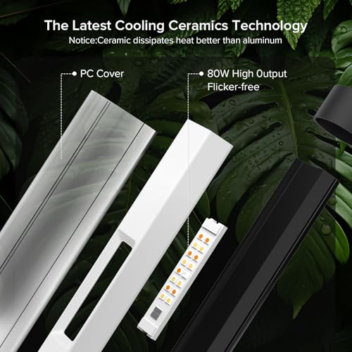 SANSI T10 Standing Grow Lights for Indoor Plants, Vertical Grow Light 4.4FT | PPFD 307 Plant Light 144 LEDs Full Spectrum, Adjustable Three-Stage, 5 Dimming, Timer 3/6/12h, 4000K, Wide Coverage Growth
