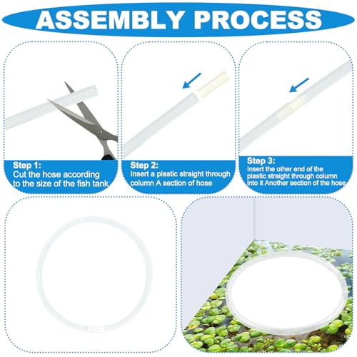Aquarium Floating Plant Corral with Fish Feeding Ring, Floating Plant Fence for Aquarium Accessories, Separates Floating Plants, Auto-Adjusts Height with Water Level, Suitable for All Aquariums.