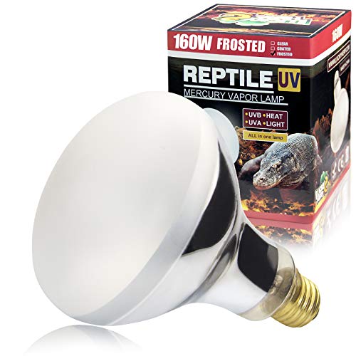 LUCKY HERP 160 Watt UVA+UVB Vapor Heat Lamp Bulb, High Intensity Self-Ballasted Heat Basking Lamp/Bulb/Light for Reptile and Amphibian, Sun Lamp for Bearded Dragon Lizard Turtle - size: 160