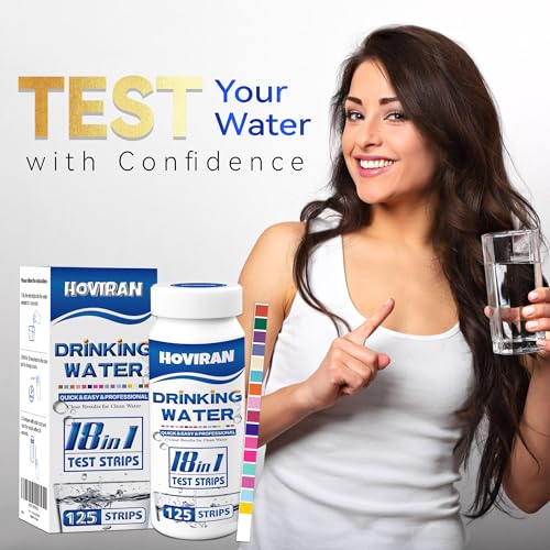 Drinking Water Test Strips 125ct 18 Parameters, Home Water Test Kit | Easy to Use Water Testing Kit for Lead, Hardness, Iron, Copper, Heavy Metals, Chlorine, Nitrate and More - color: Blue