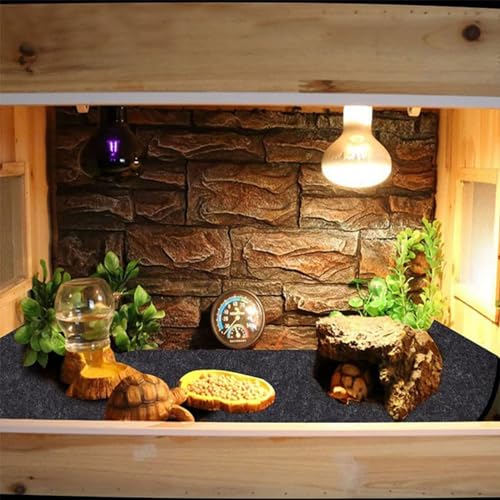 Balck Terrarium Mat Bedding for Your Reptiles Pet ' s Habitat Substrate Supplies Soft Mat Liner Perfect for Reptiles Carpet for - size: 100x50cm