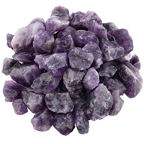 SUNYIK 1LB Natural Raw Amethyst Stones Rock for Tumbling Cabbing | Irregular Healing Crystal Rock Stones for Aquarium, Terrarium Fish Tank, Fountain Rocks, Jewelry Making, Rock Collections - color: Amethyst(1"-2.5")