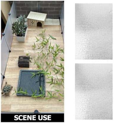 Heating Pad Mat with Advanced Reflective Film Technology Reptile 2pcs Portable Lightweight Heat Mat Silver Thermal Insulation for Frogs and Geckos in Terrarium or Reptile Tank