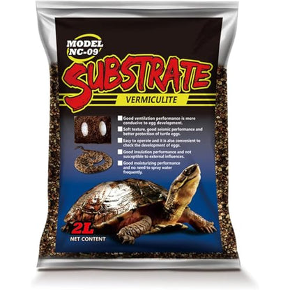 Hamiledyi Reptile Substrate Vermiculite Bedding Snake Hibernant moisturizing Soil Terrarium Bedding for Snake Tortoise Lizard Hatching Eggs(2.1Quart/2L) - size: S-2L