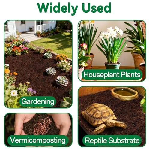 6 Pcs Coco Coir Brick for Plants, 100% Organic Coconut Coir Bricks with Low EC and pH Balance, Compressed Coconut Husk Bricks for Gardening, Planting, Organic Potting Soil, High Water Retention - size: 6pcs