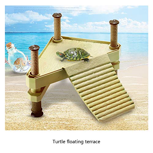 La La Pet® Floating Turtle Pier Basking Platform Reptile Ramp Decorative, Functional, and Naturally Inspired