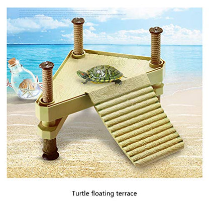 La La Pet® Floating Turtle Pier Basking Platform Reptile Ramp Decorative, Functional, and Naturally Inspired