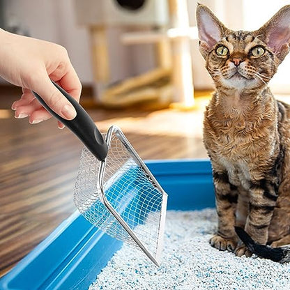 POPETPOP Handle Litter Scoop with Mesh Design for Easy Pet Waste Cleaning for Reptile Litter Boxes and Convenient Poop Shovel for Cat and Reptile Owners