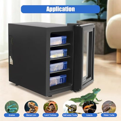 Reptile Incubator, 6.08Gal Portable Scientific Lab Incubator Digital Incubators Cooling Small Reptiles Eggs Temperature Control with LED Display & 3 Tier Removable Shelves for Hatching Chicks