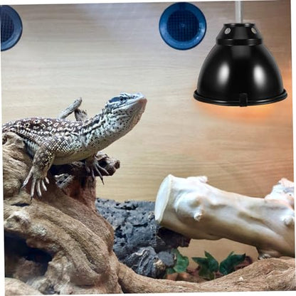 Reptile Heat Lamp Cover Anti-Scald Dome Light Guard Aluminum Heat Lamp Protector for Turtle Lizard Snake Breeding Boxes with Mesh Cover