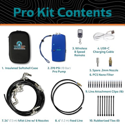 Portable Mist System Pro 24ft Wireless Outdoor Cooling Kit - color: 6 Mist Nozzles