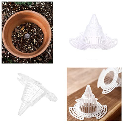15 Pack Flower Pot Hole Mesh Pad Plastic Cone Bottom Grid Gasket Drain Mat Cover Drainage Screen for Plants Bonsai Gardening Breathable Hydrophobic Anti-Rot Root Prevent Soil Leakage