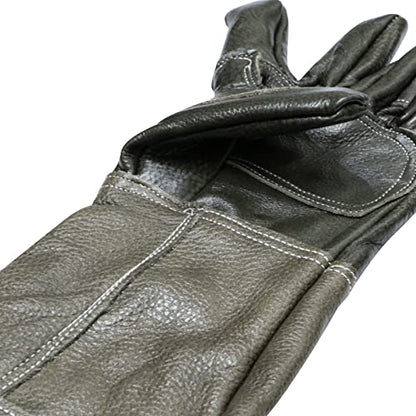 Animal Handling Gloves Bite Proof Reinforced Leather for Dog Training Cat Scratch Falcon Reptile Grabbing Snake - color: Brown-1