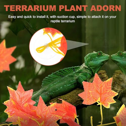 Reptile Box Vine Decor Artificial Climbing Plant Fake Vine Leaves Terrarium Supply for Reptiles Habitat Decoration