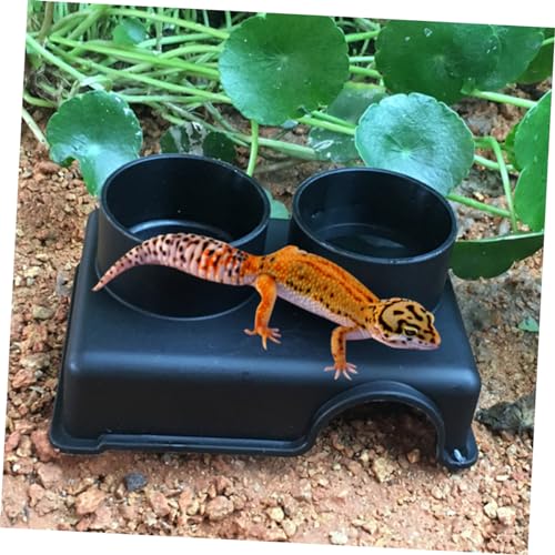 FOMIYES Three One Reptile Feeding Bowl Escape Water and Food Dish for Snakes Lizards and Spiders Observation Box with Smooth Surface Design for Pets