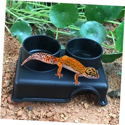 FOMIYES Three One Reptile Feeding Bowl Escape Water and Food Dish for Snakes Lizards and Spiders Observation Box with Smooth Surface Design for Pets