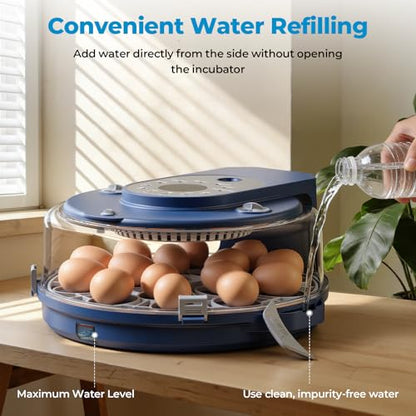 Egg Incubator for Hatching Eggs, 5 Preset Incubation Modes & 1 Custom Mode | Hatch 15 Eggs, Temperature and Humidity Adjustable Function, Automatic Egg Turning for Duck, Chicken, Goose, Pigeon and Quail