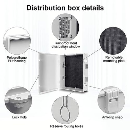 Namunanee Outdoor Electrical Junction Box, ABS Water Resistant Enclosure with Internal Mounting Panel & Hinged Cover (18.1" H* 12.6" L* 6.3" W) - size: 18.1"H x 12.6"L x 6.3"W & Standard