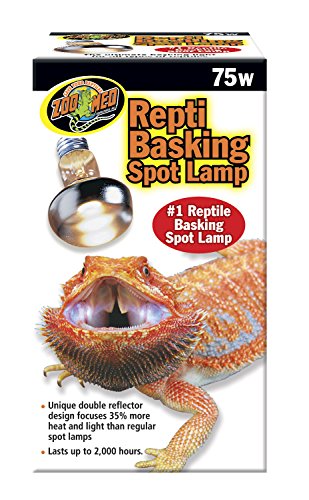 Zoo Med Basking Spot Lamp 75 Watts, 2 Pack | 75W basking bulbs focus heat and light for diurnal reptiles