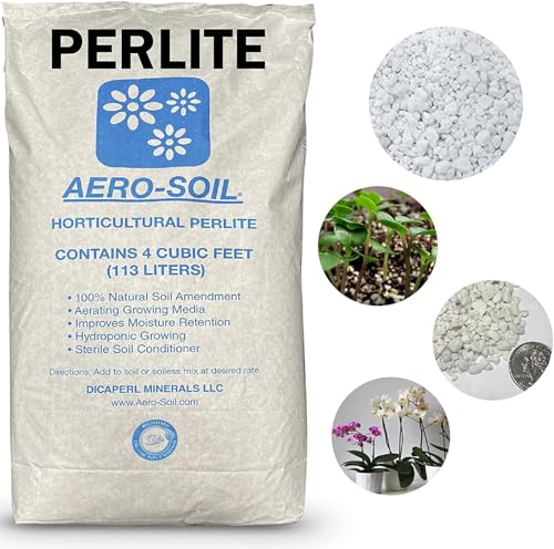 AeroSoil Perlite Premium Horticultural Grade Soil Additive Drainage and Growth - Coarse 4 Cubic Foot
