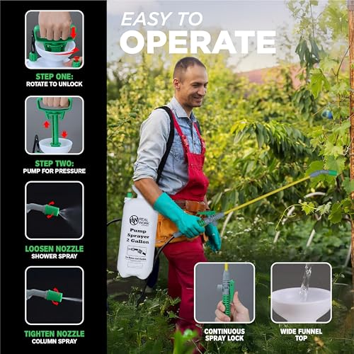 REALWORK 2pk 2-Gallon Handheld Tank Sprayer with Easy-Carry Shoulder Strap for Lawn, Garden, Yard, in Translucent White - size: 2 gallon