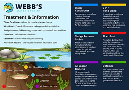 Webbs Water Gardens Water Conditioner Plus - Fish Safe, Heavy Metal Detoxifier and Dechlorinator for Freshwater and Marine Aquatics - 128 Fluid Ounces