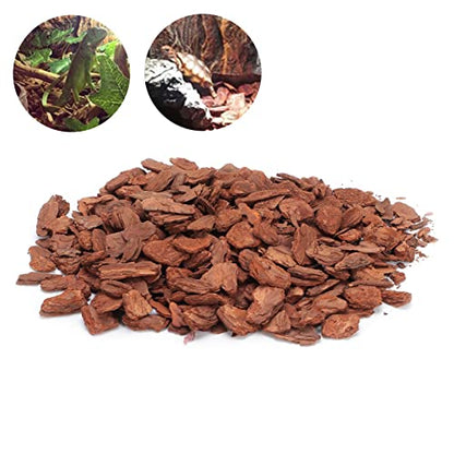 Tyenaza Reptile Bark Bedding, Bedding Pine Bark Granule Bedding Reusable Pine Chips Substrate, Reptile Breeding Bedding Habitat Decor for Geckos, Lizards, Turtles Snakes (Small Particles 250g) - size: Small particles 250g
