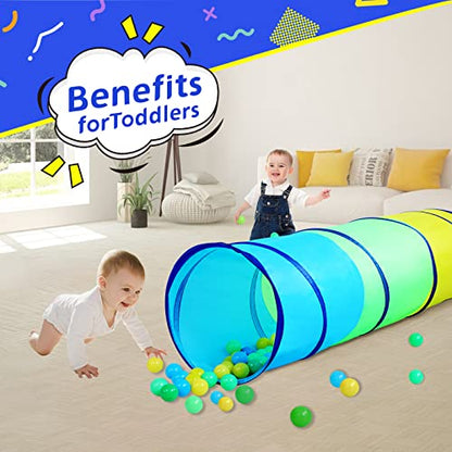 PigPigPen Kids Tunnel for Toddlers,Pop Up Play Tunnel Tent for Babies or Dogs, Indoor & Outdoor Toys for Kids Backyard Playset (Yellow,Green,Blue Play Tent) - style: Yellow,green,blue play tent