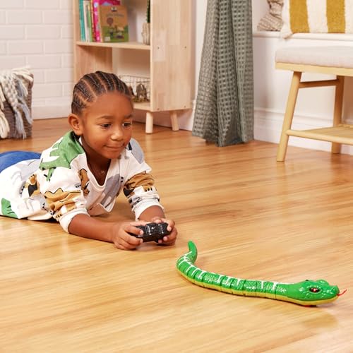 Terra by Battat Remote Control Snake, Emerald Tree Boa, Green, Animals | Electronic snake toy with remote, LED light-up eyes, S-shaped movement, includes 1 snake and 1 remote control, 6+ Years - style: Snake (Green)
