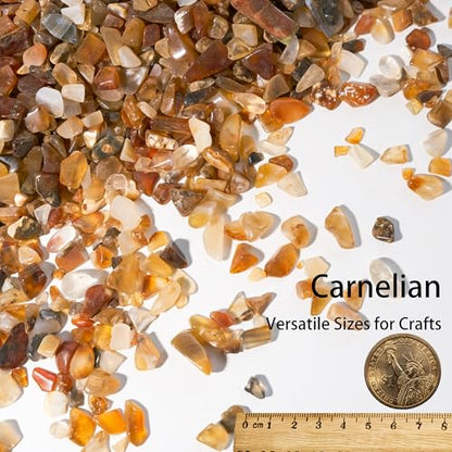 Carnelian Crystal Chips Bulk 2lbs, 2400+ Pieces, 5-8mm Natural Gemstones - color: Carnelian, size: 2LB
