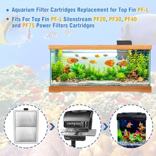 12-Pack PF-L Filter Cartridge Replacement for Top Fin Silenstream PF20, PF30, PF40 and PF75 Power Filters