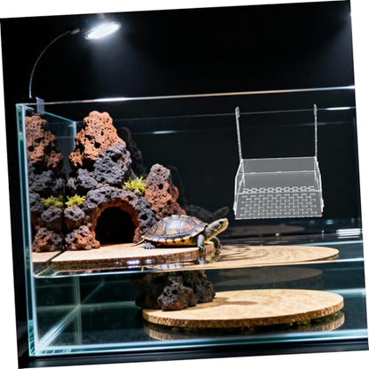 Extra Large Hanging Turtle Basking Platform with Slip-Resistant Ramp, Acrylic Turtle Dock for Aquarium Tank, Floating Reptile Resting and Feeding Area