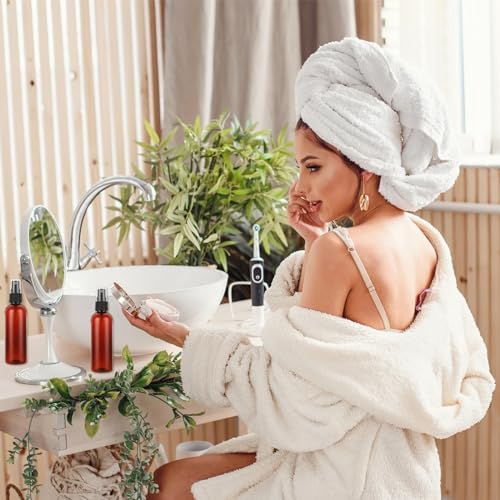 ABuff 60 Pack Plastic Spray Bottles 4oz Small Empty Fine Mist Spray Bottles Amber Clear Bottles for Essential Oils, Bath, Beauty, Hair & Cleaning, Small Sprays Bottle for Travel, With 10 Funnels