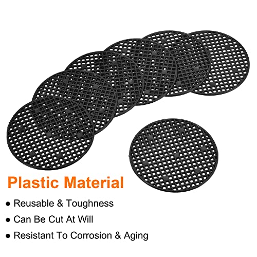 MECCANIXITY Flower Pot Hole Mesh Pad 3.3 Inch Bonsai Plant Bottom Round Plastic Soil Grid Screen Mat, Black Pack of 20 - size: 3.3"