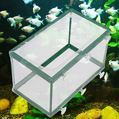 Xiaoyztan Aquarium Breeder Box with Suction Cups for Baby Fish | Plastic breeding box for isolating baby fish in aquariums with suction cup mount - size: 10.4"L x 6"W x 6.1"H