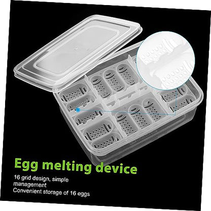 MERRYHAPY 2PCS Reptile Egg Hatchery Box 16 Holes Professional Incubation Tray for Geckos and Lizards Sturdy Reptile Supply for Hatching Eggs