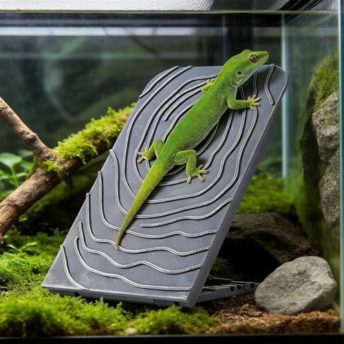 Reptile Climbing Wall, Bearded Dragon Climbing Exercise Ramp, 4 Angle Adjustable Climb Rock Wall for Gecko, Reptile Tank Accessories for Leopard Gecko, Lizards, Hermit Crab