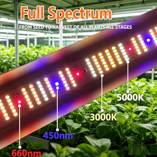Grow Light FARMLITE LED Grow Lights for Indoor Plants Full Spectrum Growing Light Plant Hanging Growing Lamps Seedling Daisy Chain Dimmable Board 4x4ft Coverage (320watts) - size: 320watts