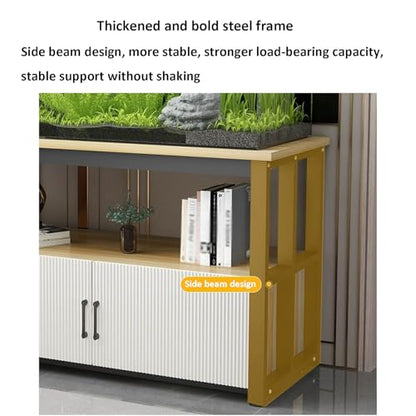 Heavy Duty Metal Aquarium Stand with 2-Tier Shelves for Fish Tanks & Reptile Terrariums, Sturdy Home/Office Rack (White, 50x40x70CM) - color: White, size: 50*40*70CM